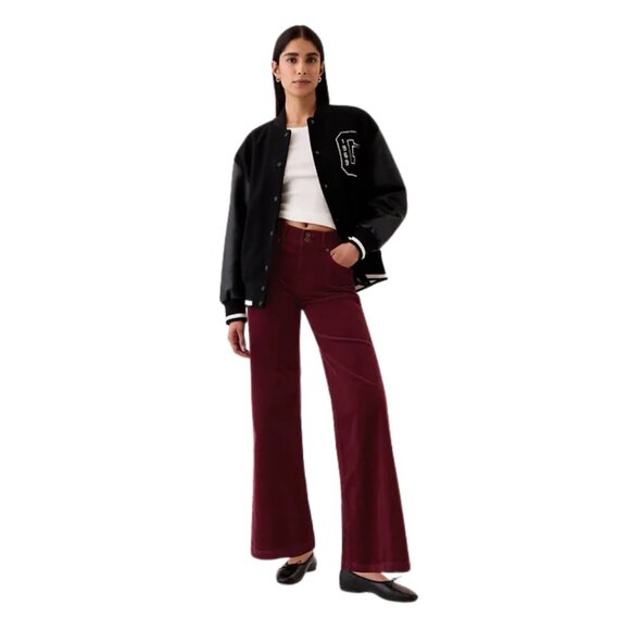 GAP High Rise Corduroy Stride Wide-Leg Pants - Noir Red - 31/12L - Picture 1 of 7